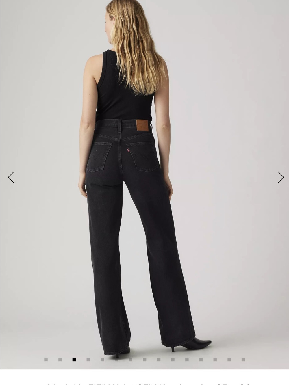 Levis High-Rise Wide Leg Jeans - Black - Picture 3 of 3